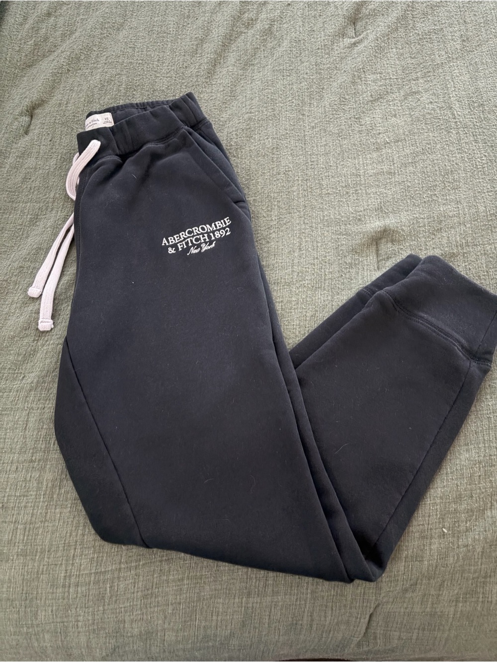 Abercrombie & Fitch Black Jogger Sweatpants with White Logo